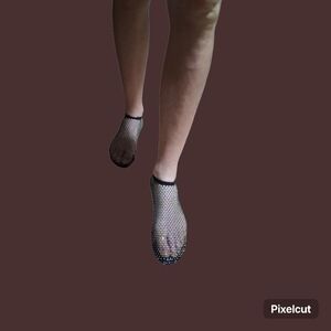 Sheer Black Fishnet Ankle Socks - Men